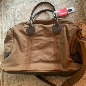 NWT J. Crew Vintage Duffel Bag Travel Bag Large Mens Brown Strap Outdoor